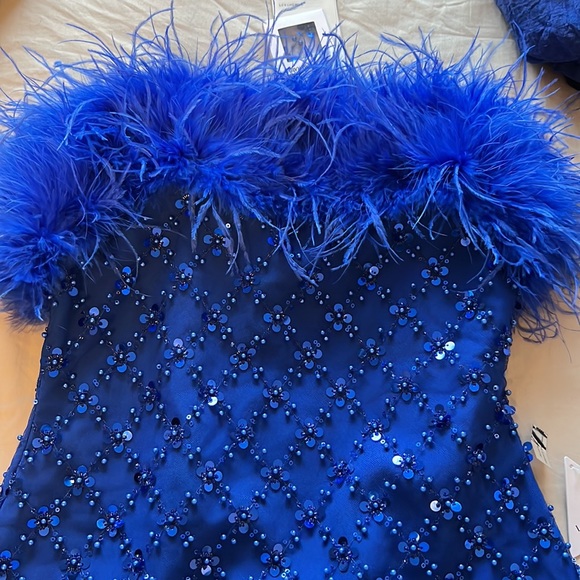 Brand new Royal blue fur dress - Picture 5 of 12